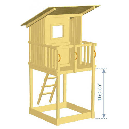 Beach Hut με Ύψος Τσουλήθρας 150cm - Προοπτικό Σχέδιο